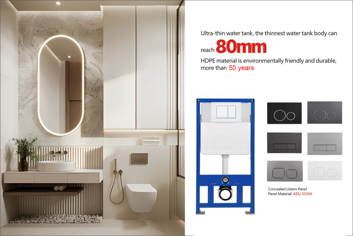 Ultra thin concealed cistern