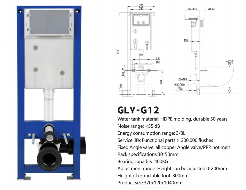 Ultra-narrow toilet Economical quick installation concealed water tank