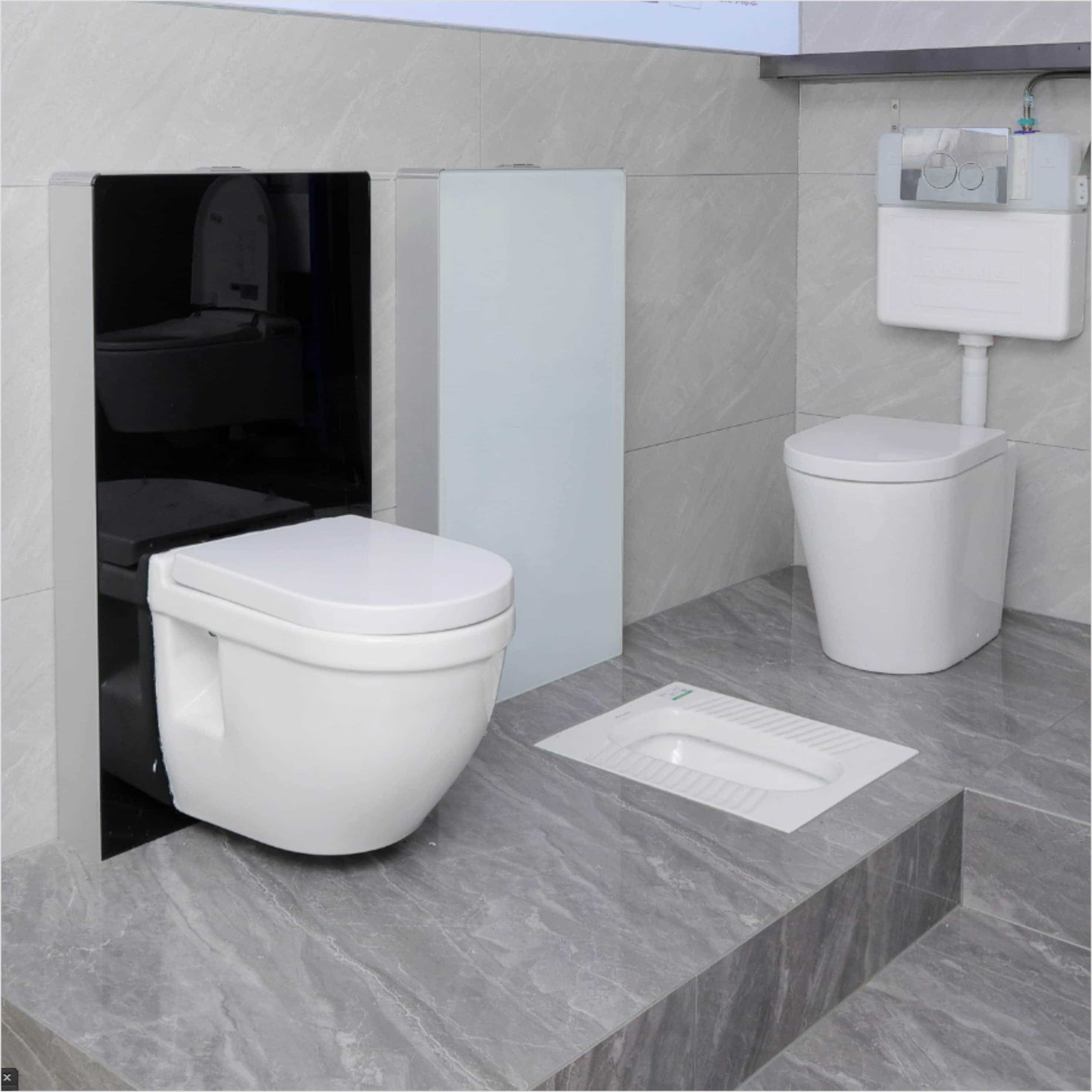 Durable qlass tank for toilet system